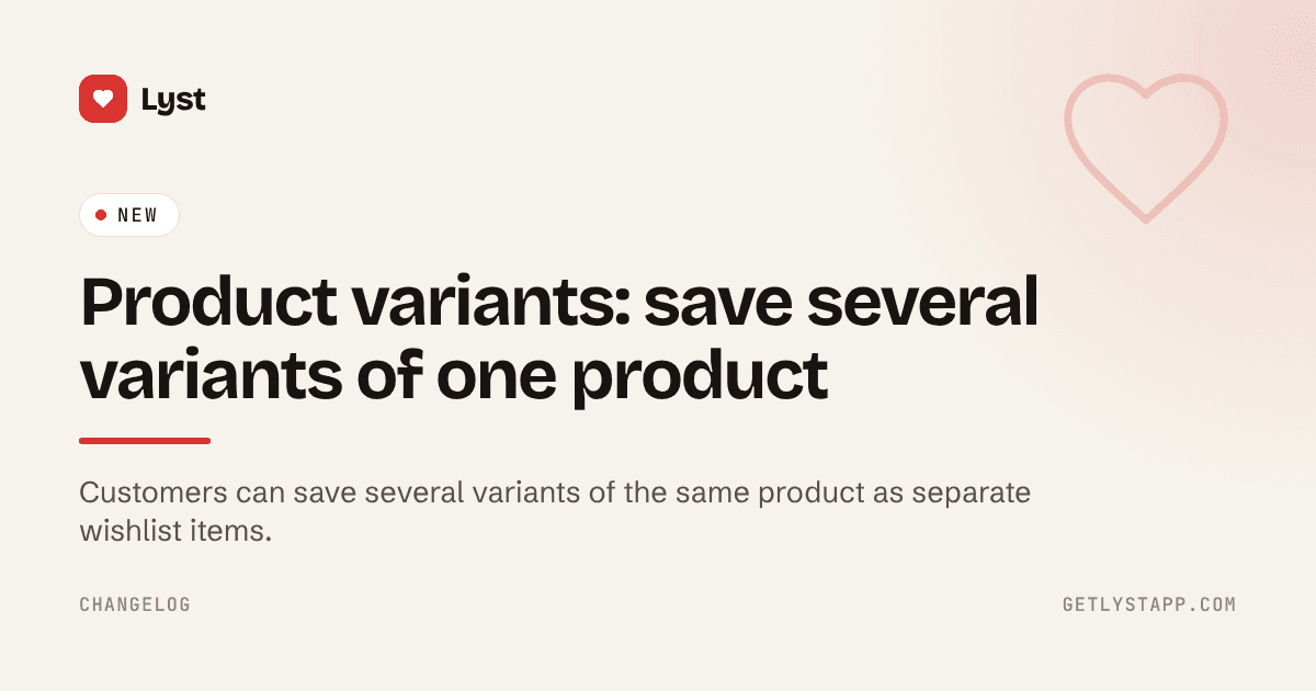Product variants: save several variants of one product
